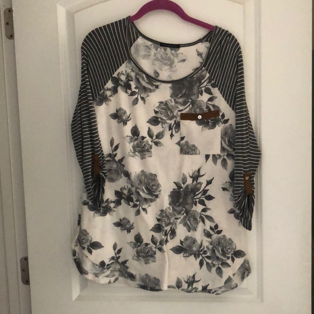 3/4 sleeve tee with frocket